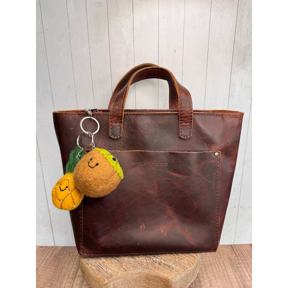 Set of 2!! Kiwi Pineapple Fruit Bag Charm Fun Felted Wool Purse Charm